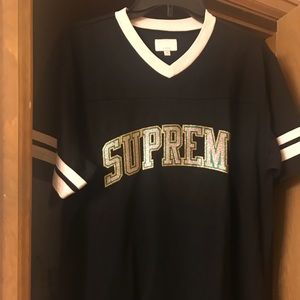Supreme glitter arc football jersey.